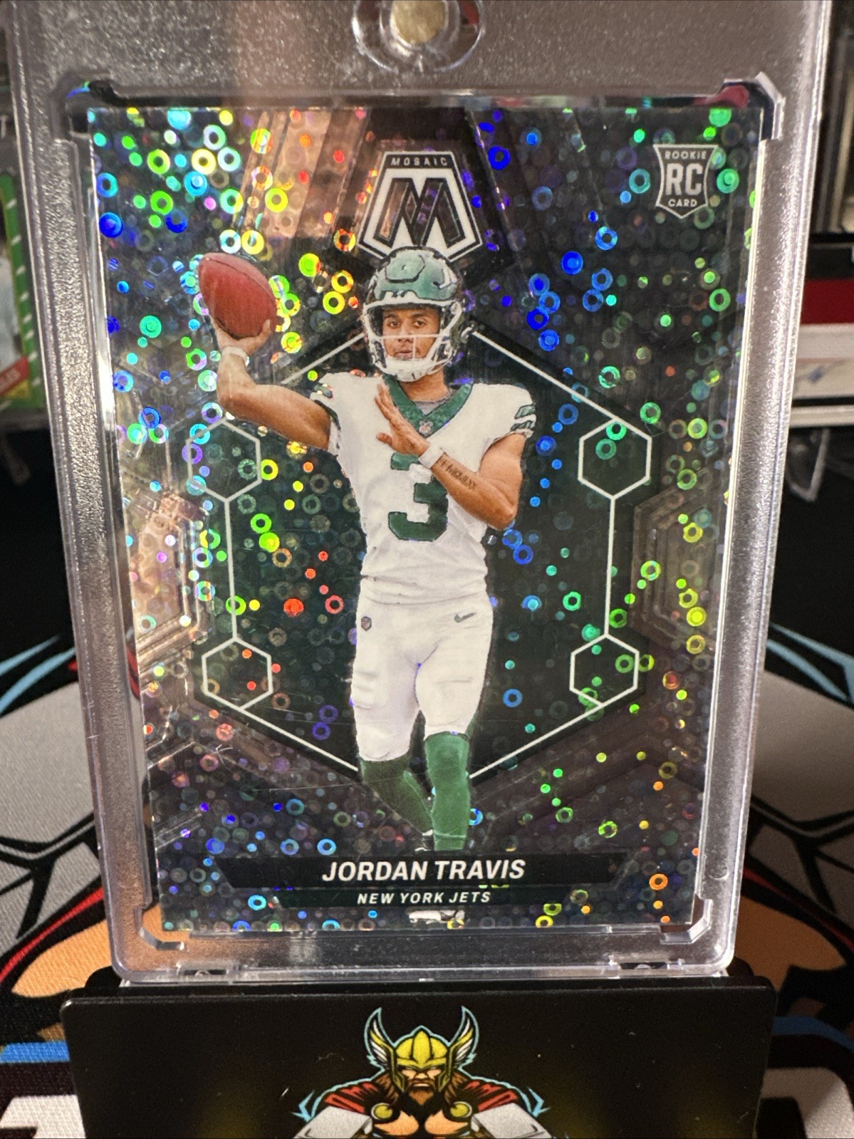 2024 Panini Mosaic -Rookies Jordan Travis #395 No Huddle Silver Mosaic Prizm(RC)