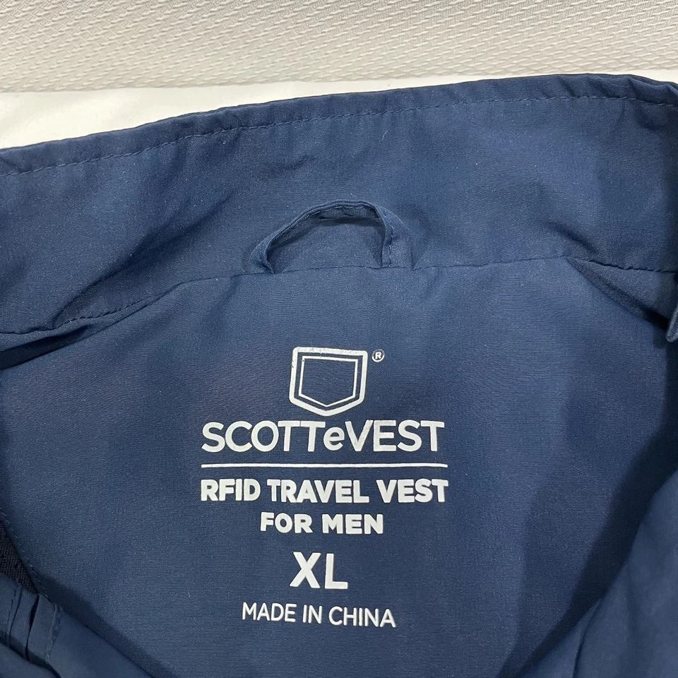 SCOTTeVEST "RFID Travel Vest" Men's XL Extra Large Blue Outdoors Pockets READ** - Image 4 of 4
