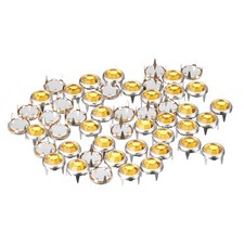 50Set 8mm Rhinestone Stud Refills Embellishment Decorative Rivets Champagne