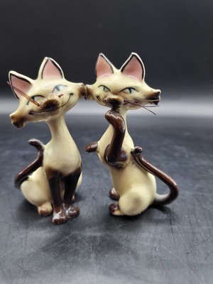 Vtg 1950s Disney SI & AM Ceramic Siamese Cat Figurines Lady Tramp