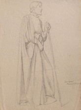 Karl Müller Männerporträt Henry Casolani Düsseldorfer Schule Orig Zeichnung 1841