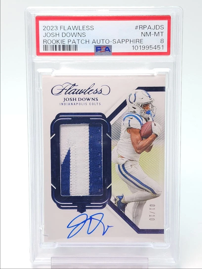 Josh Downs Panini Flawless Rookie Patch Autographs #RPAJDS Sapphire