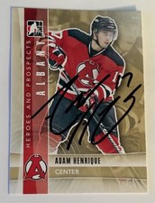 2012 In The Game Heroes And Prospects ADAM HENRIQUE Auto Albany Devils Card#103