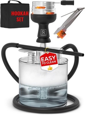 Portable Acrylic Hookah Complete Set with Carrying Bag & HMD