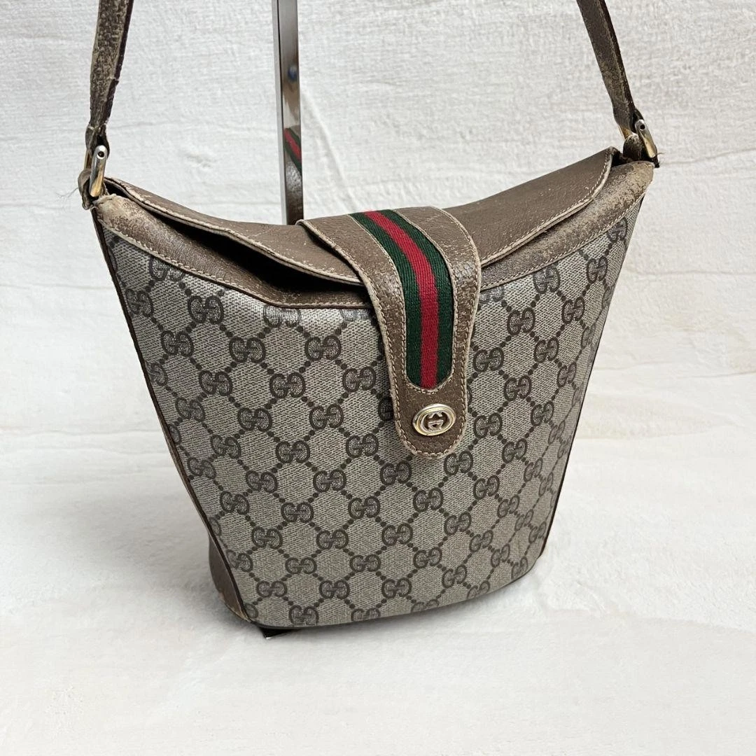 Sac à bandoulière GUCCI GG Supreme marron PVC Sherry Line vintage bandoulière MBb0093