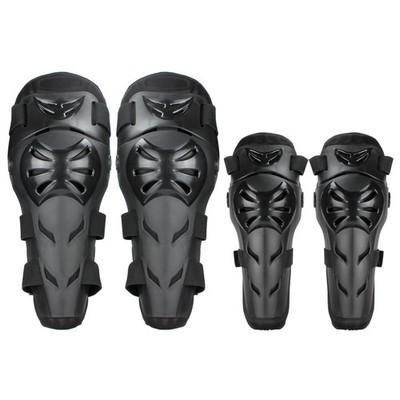 GES 4 Stück Motorrad Knie Ellenbogenschoner Motocross Racing One Size, schwarz 