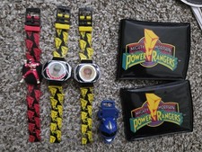 Vintage Saban 1993 Mighty Morphin Power Rangers Wallet Black Vinyl Watches