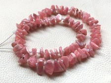 Rhodochrosite Gemstone Chip Beads: Polished Rough Nuggets, 16 Inch Strand