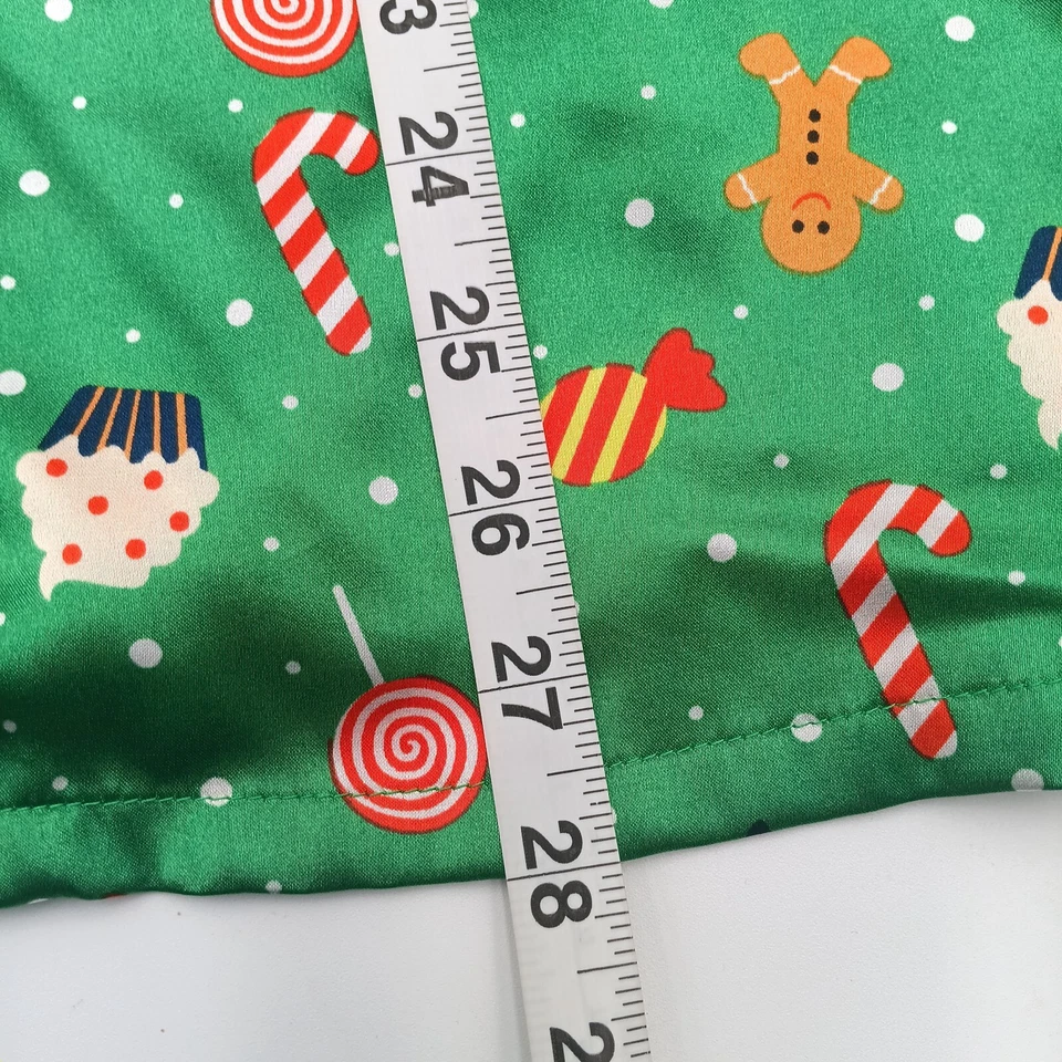 Conjunto de pijama de pan de jengibre de Navidad para hombre y bocadillos 2XL verde estampado por todas partes Foto 4 de 4