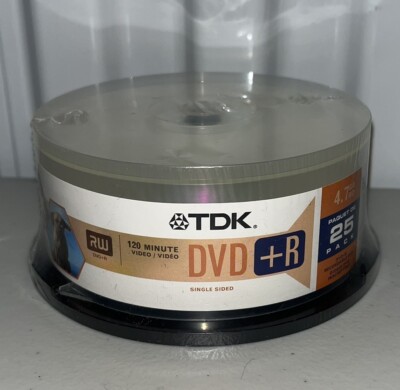 New TDK DVD+R 25 Pack 8x 4.7 GB Discs Brand New Sealed