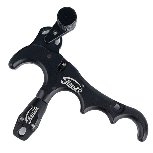 360° Bogenschießen Jagd Griff Compound Schleife Entriegelungshilfen 4 Finger Daumen Trigger Bremssattel - Bild 13 von 15