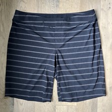 Lululemon Men  s Studio Hybrid Board Short 38 Black/Grey Stripe Stretch Swimsuit