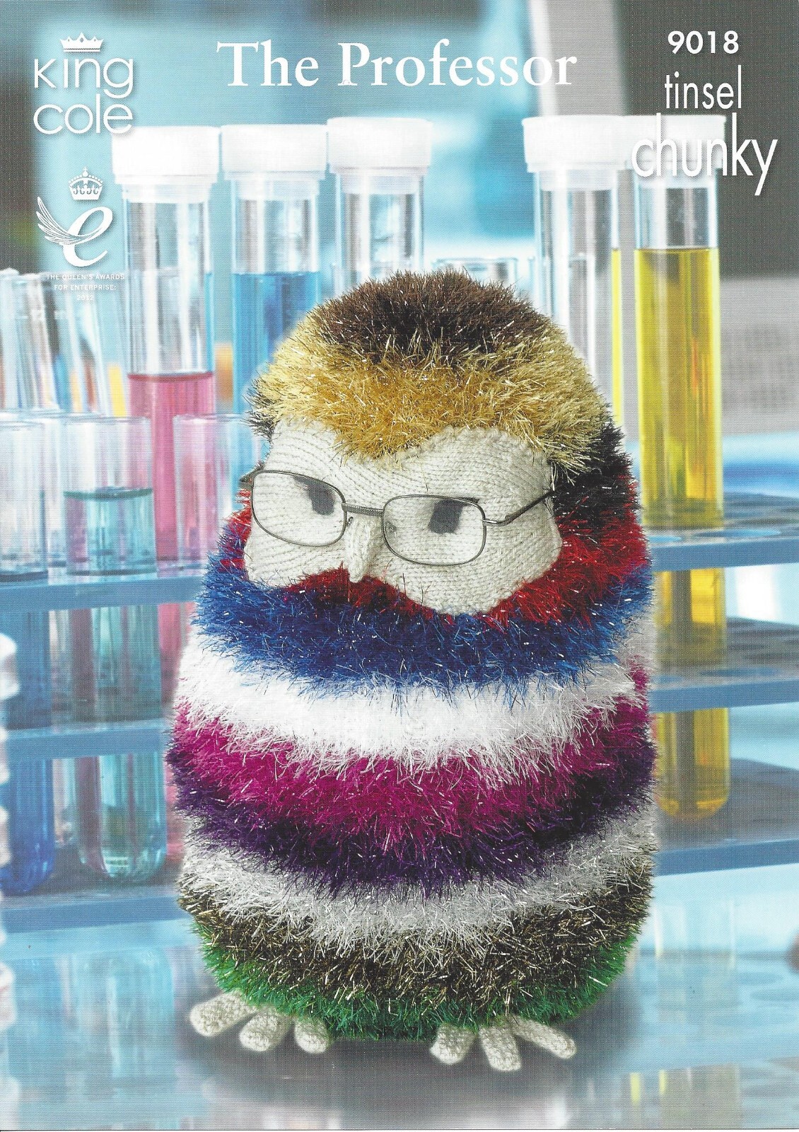 King Cole Tinsel Chunky Knitting Pattern - 9018 Giant Owl & Hedgehog