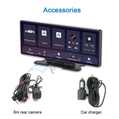 10.26'' 1080P DVR+Camera Support For Carplay Andro Auto APP WiFi Bluetooth Player
