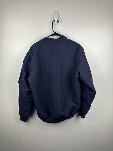 Levi’s Reversible Bomber Fleece Navy Blue Jacket Size Medium - Picture 2 of 6