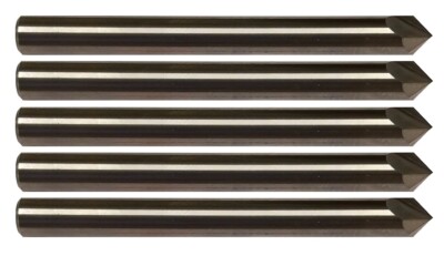 5 Pack 1/4'' Solid Carbide Chamfer Mills   2 Flute 90 Degree USA Made CNC