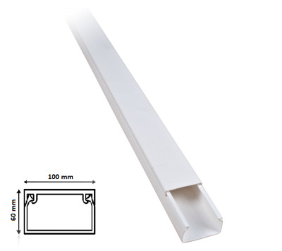 Protezione Per Cavi Da Pavimento Sourcing Map In PVC, 2,4 Metri, Larghezza 3 Cm, Altezza 1 Cm, Con Retro Adesivo, Colore Bianco – Coprifili Per Gestione Cavi - 3