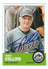 Terry Collins autographed baseball card (New York Mets) 2012 Topps Heritage #233