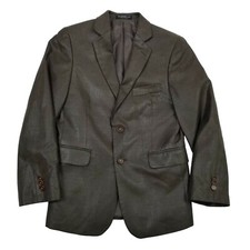 John Varvatos Boys 10 Blazer Jacket Brown Faux Suede Textured Single Breasted