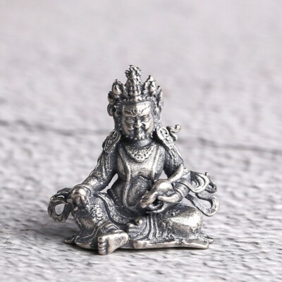 L24 Anhänger Huang Cai Shen Gott des Reichtums Daoismus Sterling Silber 925