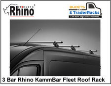 Ford Transit MK8 Roof Bars Sep 2014 to 2023 -3 Bar Rhino KammBar Fleet Roof Rack