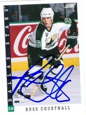 Russ Courtnall autographed Hockey Card (Dallas Stars) 1993 Score #130