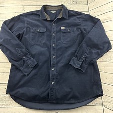 Eddie Bauer Heavy Textured Shirt Men's XXL Dark Blue