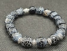 Akik bileklik , Sifali Tas , Akik essiz güzelik kendi tasarımım Feuerachat 10 mm