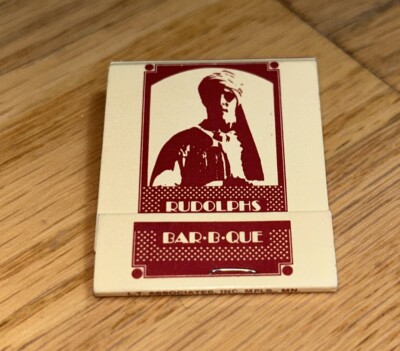 Vintage Matchbook  RUDOLPHS BAR-B-QUE, Minneapolis, Minnesota