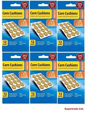 ProFoot Corn Cushions 12 Pads Instant Relief From Painful Corns & Sore X 6
