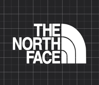 2X Iron On The North Face White Logo Vinyl Decals 5cm Clothes Bags Htv(Freebie)