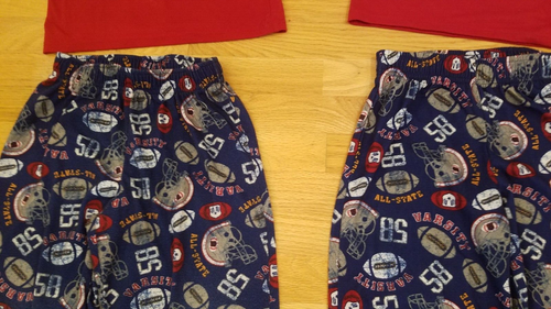 2 pair Cherokee Boys Pajamas Sets Long Short Sleeve Top Football Red Blue S 6/7 - Picture 6 of 9