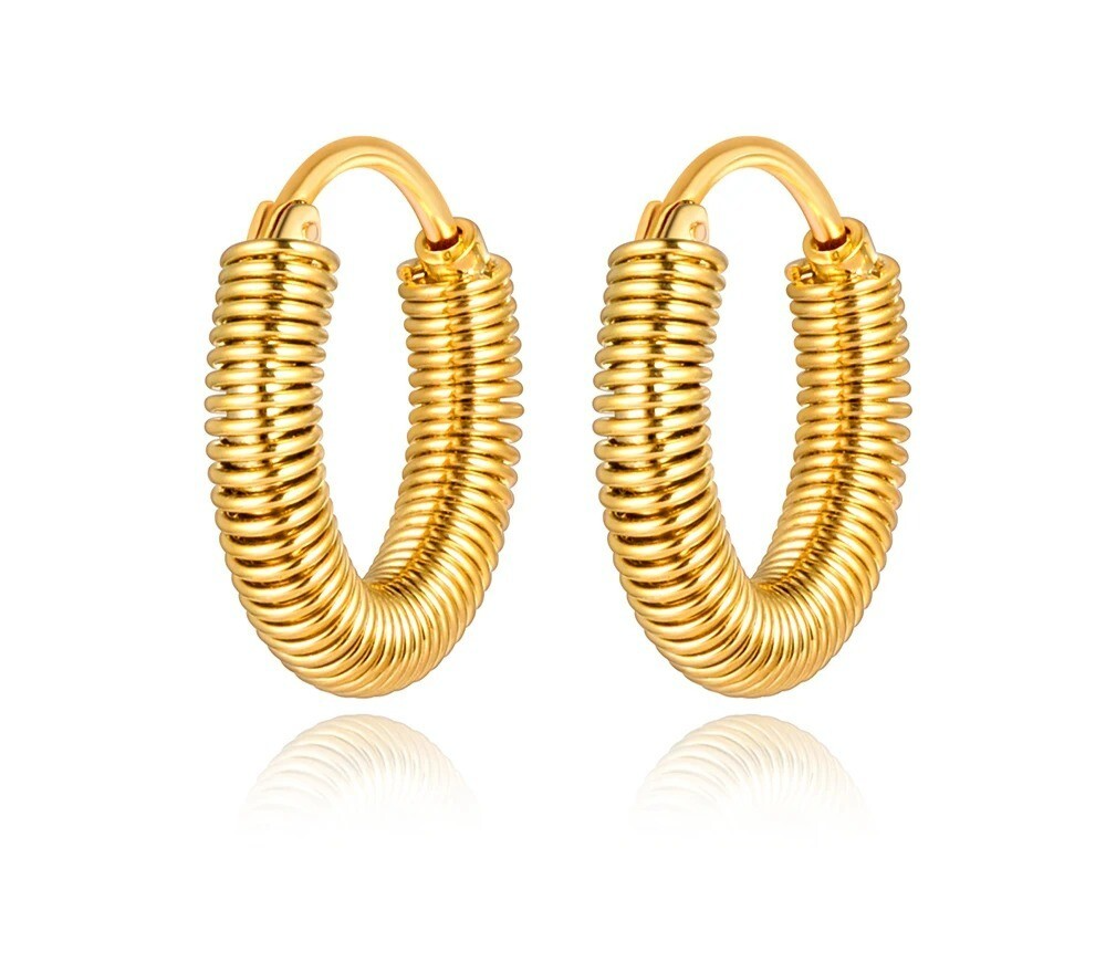 18K Plated Geometric Circle Hoop Earrings Bohemia Party Jewelry For Women Girls