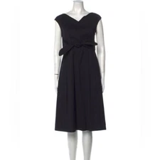 Lafayette 148 New York Black V-Neck Cocktail Dress Size P