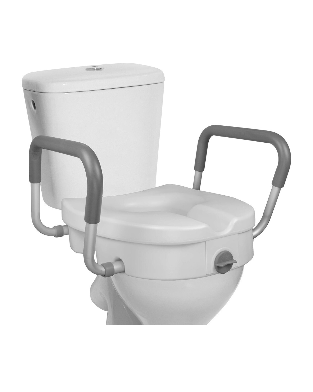 RMS 5" Universal Elevated Toilet Seat w/ Adjustable Padded Arms Adult