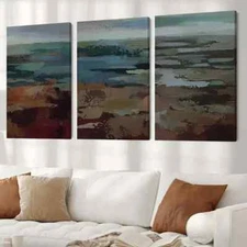 3pcs Mid Century Modern Sage Green Wall Art Canvas Framed 50x70cm