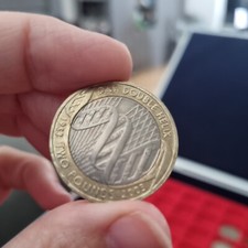 2 Pound Coin Double Helix 2003 DNA (Circulated) Dot Error
