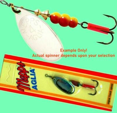 Mepps Aglia SILVER Blade Lures, Choice of Hook, Blade Size, Weight, & Quantity