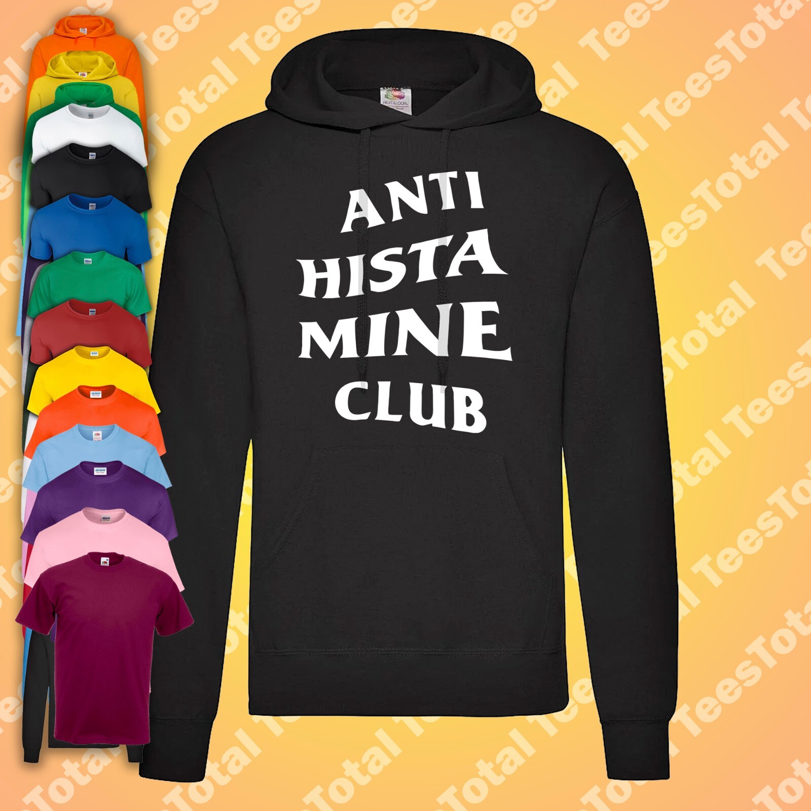Felpa con cappuccio club antistaminico | febbre da fieno | rave |...