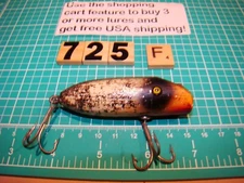 V0725 F WOODEN UNBRANDED UNKNOWN BASS ORENO TYPE FISHING LURE