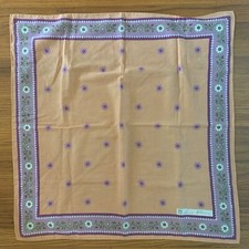 Vintage Anne Klein Scarf Floral Border Design Lion Head Logo