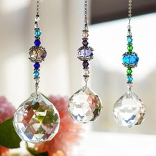 3pcs Rainbow Crystal Bead Suncatcher Pendant Window Hanging Decor Ornament Gifts
