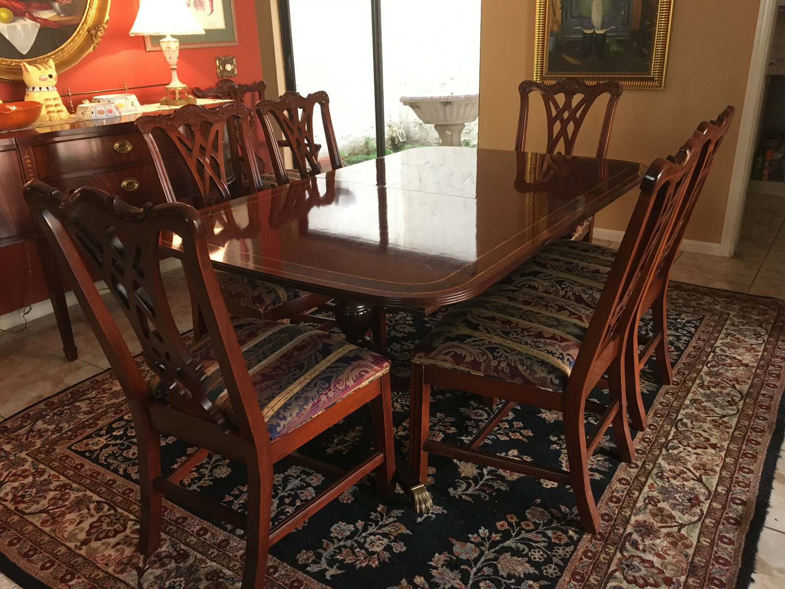 Mahogany Dining Room Table And 8 Chairs