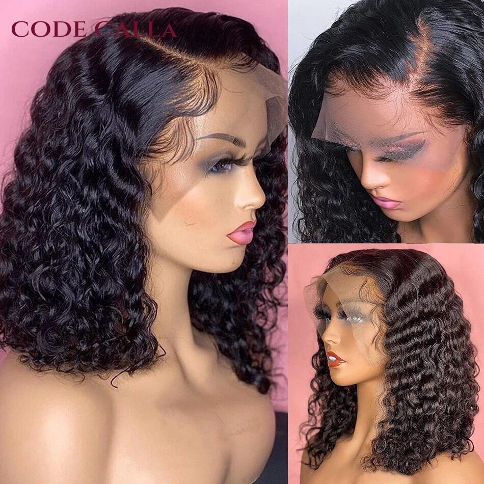 Deep Curly Bob Lace Front Wig with Baby Hair 4x4 Lace Closure Short Bob Wig