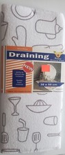 Kitchen Microfiber Dish Drying Mat 15"x20" BROWN WHITE KITCHEN ITEMS, HPI
