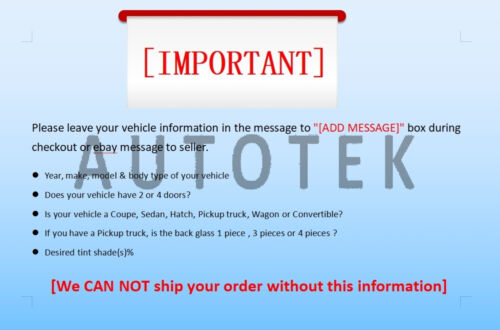 PreCut Film Front Two Door Windows Any Tint Shade % For Tesla Model Y 2020-2024 - Picture 10 of 11