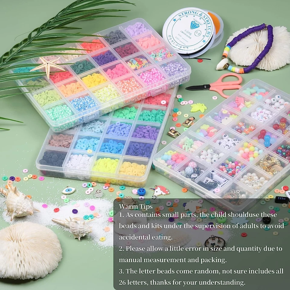 12000 шт. глиняные плоские бусины, сделай сам ювелирные изделия браслеты ожерелье набор - Изображение 3 из 4