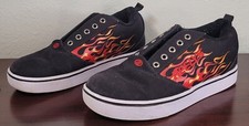 Heelys Boys Pro 20 Prints Black/Red Flames Youth Size 5 NO Wheels Or Key