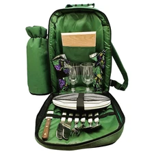 Picnic Time Backpack Travel Full Set Eating Meals Hiking Camping Outdoor