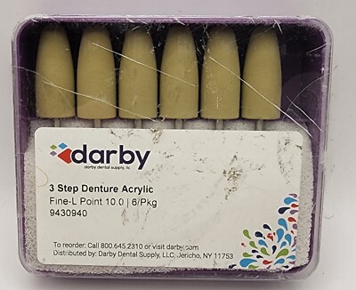 Darby Dental - 3 Step Denture Acrylic - Fine-L Point - 6 Pk - 9430940